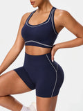 2pcs/sets Yoga Sport T-shirts Shorts Set Sportswear Woman Gym Seamless Workout Vest Shorts Leggings Activewear Women's Tracksuit