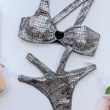 Bikini 2026 Sexy Bronzing Snakeskin Hollow Swimwear Swimsuit Women Bikinis Set Bathing Suit Beach Bikini Luxe Female Metal Ring