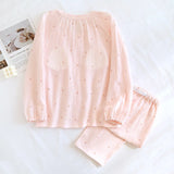 Maternity Pajamas Breastfeeding Clothes Woman Feeding Nightie Autumn Long Sleeve Sleepwear Women's Cotton Wear Pregnant