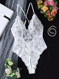 White Embroidered Lace Falafan Dress Set - Sexy Lingerie for Women - Sexy Bra Set with Strap Design on the Back 21077
