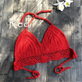 S - XL 9 Colors Crochet Knitted Bikini Top Female Swimsuit Women Swimwear Bather Bathing Suit Swim Hollow Out Beach Top V4194