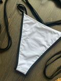 2025 New Sexy Bandeau Bikini Sets Swimsuit For Women Sexy Strappy Swimwear Female Patchwork Bathing Suit Beachwear Swimming Suit