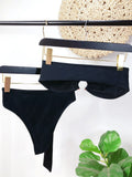 2026 Sexy Bikini Bandeau Women Snakeskin Black Swimwear Swimsuit Bikini Set Bathing Suit Female Belt Metal Hoop Decor Banadores