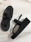 Women Leisure Wedges Sandals Summer Platform Shoes Light Weight Soft EVA Sole Girls Beach Street Flip Flops Plus Size 41 Sandal