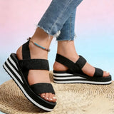 Women Slingback Wedge Sandals Outdoor Summer Lightweight Slides Solid Color Thick Bottom Ladies Slipper Female Roman Sandals