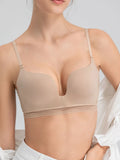 Sexy French lingerie for women without steel rings Push-up bra with a U-back design for enhanced support and an open-back