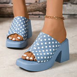Stylish Pearl Decor Denim Sandals Women Summer Plus Size Buckle Platform Sandal Woman Office Ladies Open Toe Sandalias Mujer