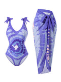 2026 Printed Strappy Swimsuit One Piece & Beach Dress Sexy Swimwear Women Bathing Swimming Swim Suit Female Padded Beachwear