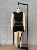 Tennis Dress Slim Tennis Dresses Woman Home Clothing Simple Style Casual Bodycon Mini Sleeveless Solid Color Leace-up Vestidos