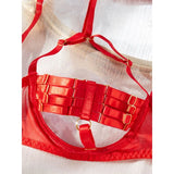 Toucheart Hollow Out 4-piece Sexys Set Transparent Lingerie For Women Underwear See Through Lingerie Sets Female Sexy Costumes
