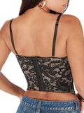 Lace Fishbone Crop Top Hot Girl Slim Fit Tank Top Sexy Body Shaping Backless Backless Deep V Suspenders Sleeveless Top 2RZV