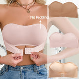 3PCS Daily Strapless Women's Bra Seamless Unlined wireless front closure Push-up bra Trendy Solid Comfortable Lingerie