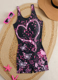 2026 Sporty Printed Slim Swimsuit Women One Piece Vintage Swimwear Female Sexy Bathers Bathing Swimming Swim Suit Beachwear XXL