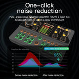 Gaming Audio Mixer,Streaming Mixer with Audio Interface BT Sound Board Voice Changer Sound Card,for PC Phone Live Streaming