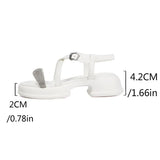Summer High Heel Sandals Women's Outdoor Wear Thick Bottom Lightweight Trendy Small Size Beach Shoes Korean Style Footwear