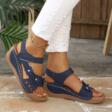 Womens Flower Wedge Sandals 2026 Summer Platform  Chunky Heel Open Toe Beach Shoes