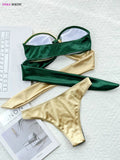 DEKA Brazilian Bikini Set Sexy Push Up Patchwork Swimwear Women Bandage Swimsuit High Waist Biquini Contrasting Bathing Suit