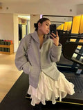 Lace Tulle Skirt Women Sweet Elegant Korean Style Ruffle Skirts Vintage Streetwear Irregular Layered Skirts Fashion Women O4RB