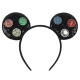 Disney Festival Party Cosplay Mouse Ears Headband 3.3" Ears Glitter Hairband Without Bow For Boys DIY Cartoon Hair Accessories