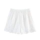 Foridol White Cotton Shorts Set Outfits Women Hollow Out Embroidery Two Pieces Set Outfits Shirt Shorts Matching Set Summer