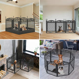 BINGOPAW 8-Panel Heavy Duty Dog Playpen Outdoor Indoor Metal Fence