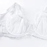 Plus Size E F G H I Cup Womens Bra Lace Brassiere Support Underwire Mesh Thin Large Adjusted-straps BH