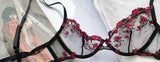 French Floral Bra Set Women | Sweet Sexy Sheer Mesh Lace, Transparent Underwear Set | Practical & Feminine MOYISU Sexy Panty Set
