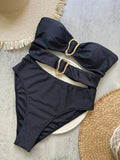 Sexy Red One Piece Swimwear Women Removable Shoulder Strap Ring Linked Bikini Monokini 2026 Backless Hollow Out Beach Swimsuit