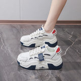 Women Platform Sneakers Autumn Trend Casual Flats Female Fashion Lace Up Thick Soled Comfortable Increase Vulcanized Shoes2024
