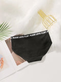 Women's High Waist Panties  Letter Elastic Waistband Soft Ribbed Fabric Comfortable Briefs for Daily Wear women bra K2809