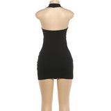 Summer Women's Fashion Dress Backless Hot Girl Sexy Slim Hip Cover Dress