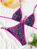 Shiny Colorful Sequins Diamond Bikini Women Swimsuit Female Swimwear Two-pieces Bikini Set Bather Bathing Suit Swim Beach Wear