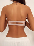 Women's Strapless solid Color underwear With anti Slip Invisible Strap Beautiful Back Bra Sexy Pull up Brassiere 6834