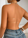 Invisible and seamless front button closure chest patch adhesive underwear women's bra sexy Lingerie JC3434