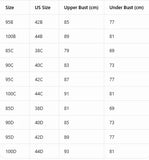 Plus Size B C D Thin Cup Women's Bra Wide Straps Push up Bra Stylish Heart & Rhinestone Comfy Side Bulge Control Underwire Bra