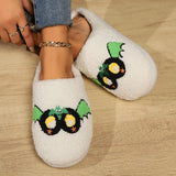 Women Cartoon Plush Slippers Winter 2024 Halloween Style Non Slip Warm Winter Home Slippers Ladies Casual Soft Sole Cotton Shoes