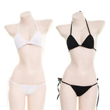 Japanese Anime Lolita Kawaii School Swimsuit Women Sexy Cosplay Lingerie Underwear Bra and Thongs Set Naughty Erotic Costumes