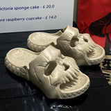 New Personalized Skull Design Men Slippers 2024 Summer Outdoor Fun Slides Thick Bottom of Beach Non-slip Leisure Women Sandals