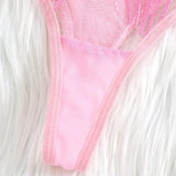2pcs Women's Bra Set Sexy Lace Mesh Lingerie Set Ultra Thin Breathable Comfortable Lightweight Scallop Transparent Lingerie Set
