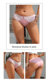 Blue Sexy Striped Lace Bow Sheer Mesh Panties for Women Push Up Cheeky Underwear Daily Lingerie Intimates Gift for Wife