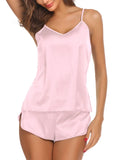 Silk PJs for Women Satin Pajama Set Sexy Lingerie Camisole Nightwear Sleepwear Comfortable Cami Shorts Set Luxury Lingerie