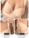 Push up Bra for Women Solid Color Plus Size Bras Thin Cup Underwire Bra Sexy Brassiere B C D E Cup
