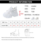 Breathable Chunky White Sneakers for Women Fashion Laser Thick Bottom Vulcanize Shoes Woman 2025 Lace Up Platform Running Shoes
