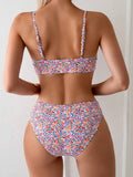 2025 Strappy Bikini High Waist Swimsuit Women Sexy Printed Swimwear Female Bathers Swimming Bathing Swimming Swim Suit Beachwear