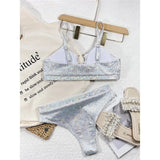 New Shiny Sequins High Waist Bikini Female Swimsuit Women Swimwear Two-pieces Bikini Set Padded Bather Bathing Suit Swim V4213