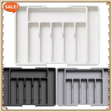 New Adjustable Cutlery Organizer - Upgraded Plastic Storage Tray with Dividers, Ideal for Organizing Spoons and Knife Drawers.