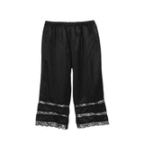 Women’s Pajama Pants Lace Trim Loose High Waist Sleepwear Bottoms Elastic Waist Band Nightwear Trousers