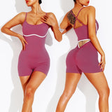 One Pieces Trendy Summer Women Bodysuit Sportswear Woman Gym Jumpsuits Yoga Clothes Fitness Rompers Women Sports Leggings Shorts