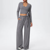 3 Pcs Women's Seamless Yoga Set Sports Fitness Gym Slim-Fit Long Sleeve & Tank Top Suits Workout Running Training Sets
