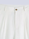Foridol White Cotton Linen Long Pants Set Sleeveless Vest Pants Suit Office Lay Autumn Summer Wide Leg Casual Fashion Set Outfit